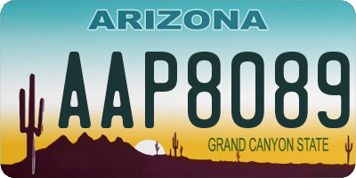AZ license plate AAP8089