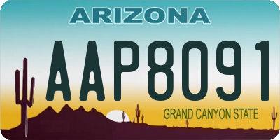 AZ license plate AAP8091