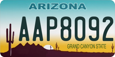 AZ license plate AAP8092