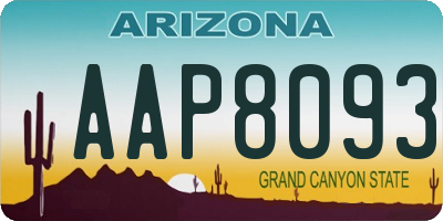 AZ license plate AAP8093