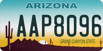 AZ license plate AAP8096