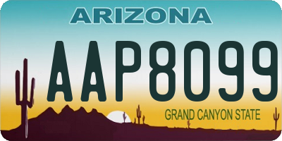 AZ license plate AAP8099