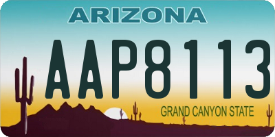 AZ license plate AAP8113