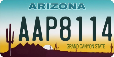 AZ license plate AAP8114