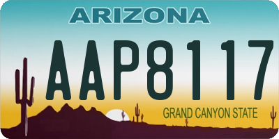 AZ license plate AAP8117