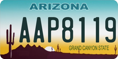 AZ license plate AAP8119