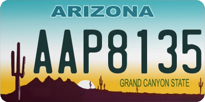 AZ license plate AAP8135
