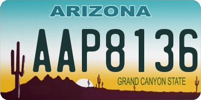 AZ license plate AAP8136