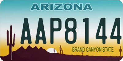 AZ license plate AAP8144