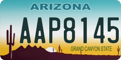 AZ license plate AAP8145