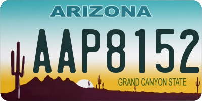 AZ license plate AAP8152