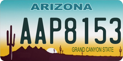 AZ license plate AAP8153