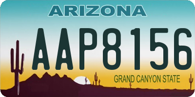 AZ license plate AAP8156