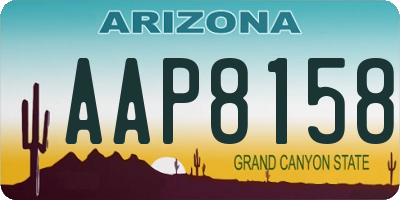 AZ license plate AAP8158