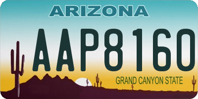 AZ license plate AAP8160