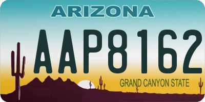 AZ license plate AAP8162