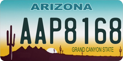 AZ license plate AAP8168