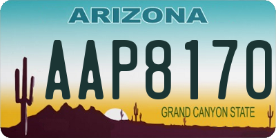 AZ license plate AAP8170