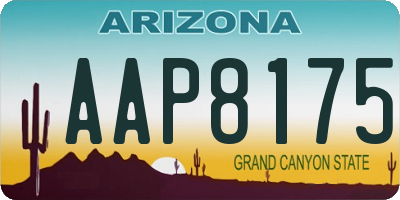 AZ license plate AAP8175