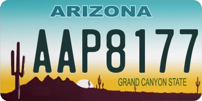 AZ license plate AAP8177