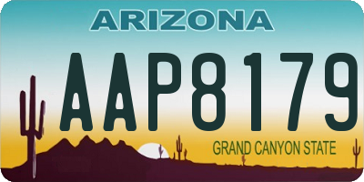 AZ license plate AAP8179