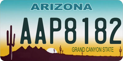 AZ license plate AAP8182