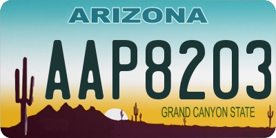 AZ license plate AAP8203