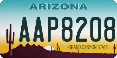 AZ license plate AAP8208