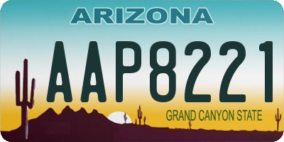 AZ license plate AAP8221