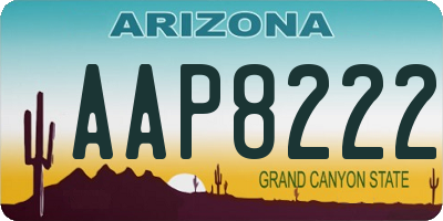 AZ license plate AAP8222