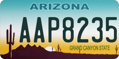 AZ license plate AAP8235