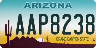 AZ license plate AAP8238