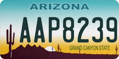 AZ license plate AAP8239
