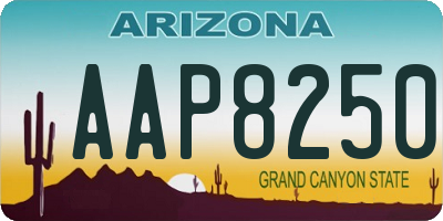 AZ license plate AAP8250
