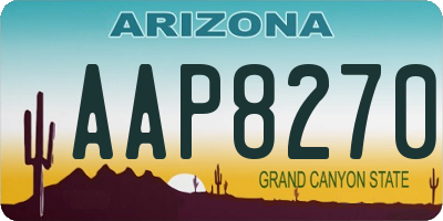 AZ license plate AAP8270