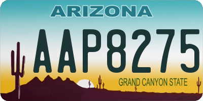 AZ license plate AAP8275