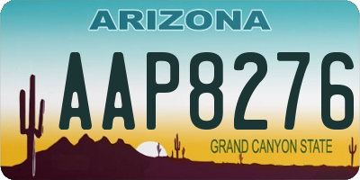 AZ license plate AAP8276