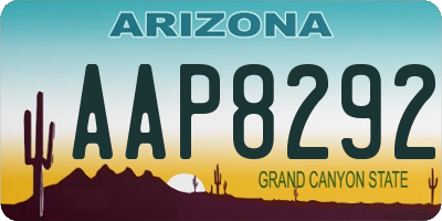 AZ license plate AAP8292