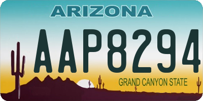 AZ license plate AAP8294