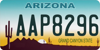 AZ license plate AAP8296