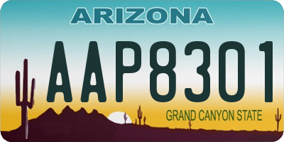 AZ license plate AAP8301