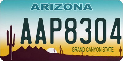 AZ license plate AAP8304