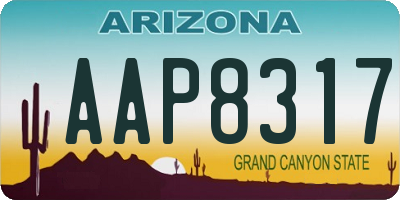 AZ license plate AAP8317