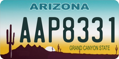 AZ license plate AAP8331