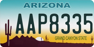 AZ license plate AAP8335