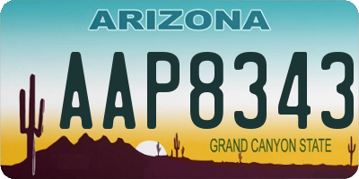 AZ license plate AAP8343