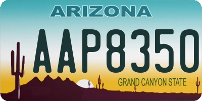 AZ license plate AAP8350