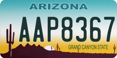 AZ license plate AAP8367