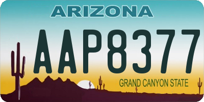 AZ license plate AAP8377