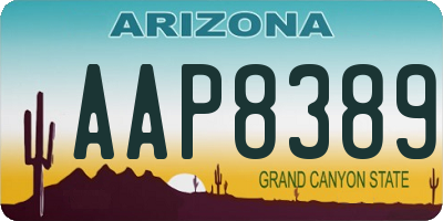 AZ license plate AAP8389